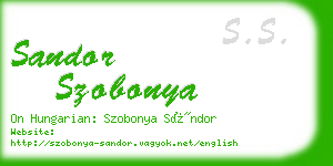 sandor szobonya business card